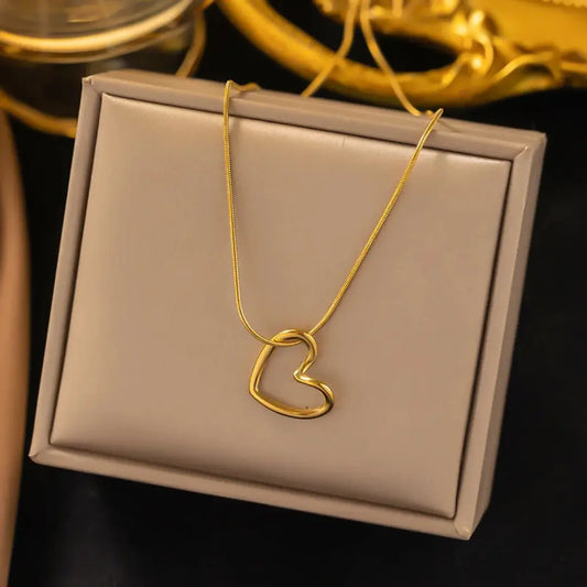 Jewelify 18K Gold-Plated Stainless Steel heart pendant necklacefor Women & Girls - Jewelify Shop