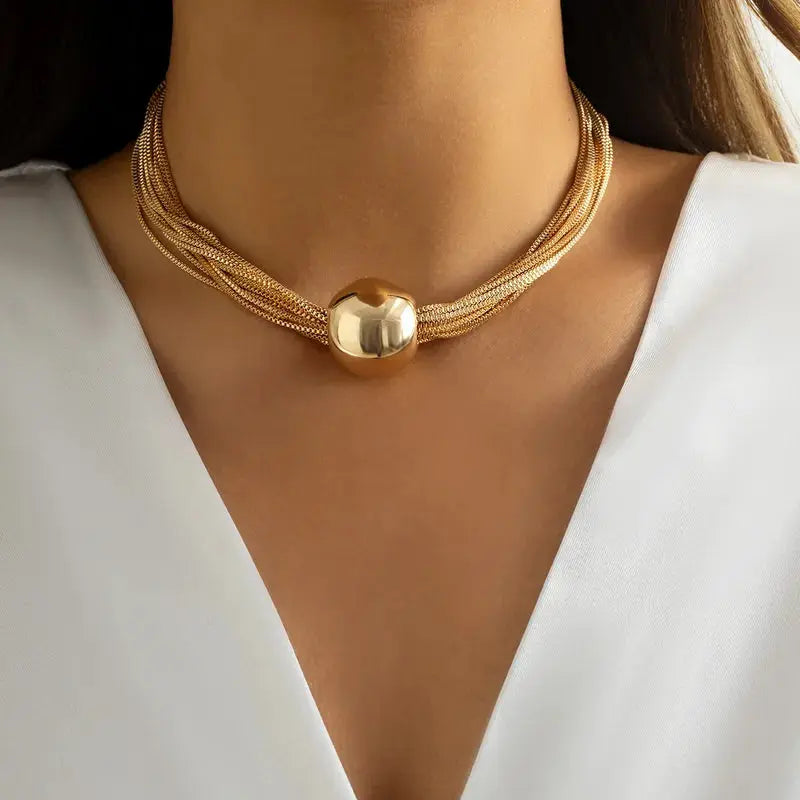 Jewelify Gold-Plated Acrylic Ball Chain Choker and Bracelete for Women - Jewelify Shop