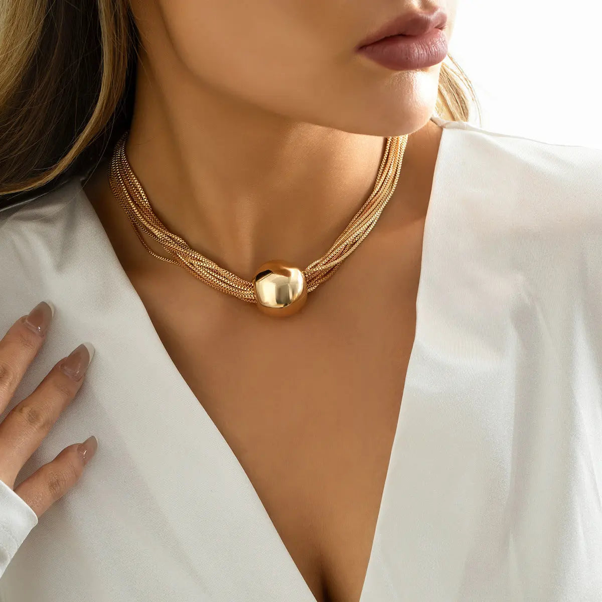 Jewelify Gold-Plated Acrylic Ball Chain Choker and Bracelete for Women - Jewelify Shop