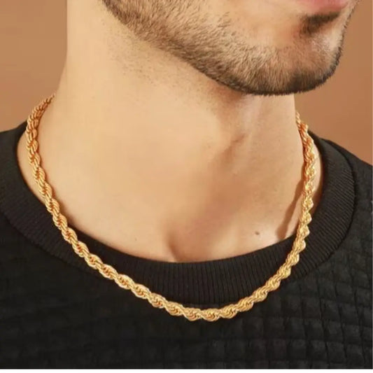 Jewelify Gold Plated Rope Chain For Men (21.5 Inch) - Jewelify Shop