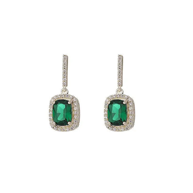 Jewelify Green Gemstones Drop Earrings - Jewelify Shop