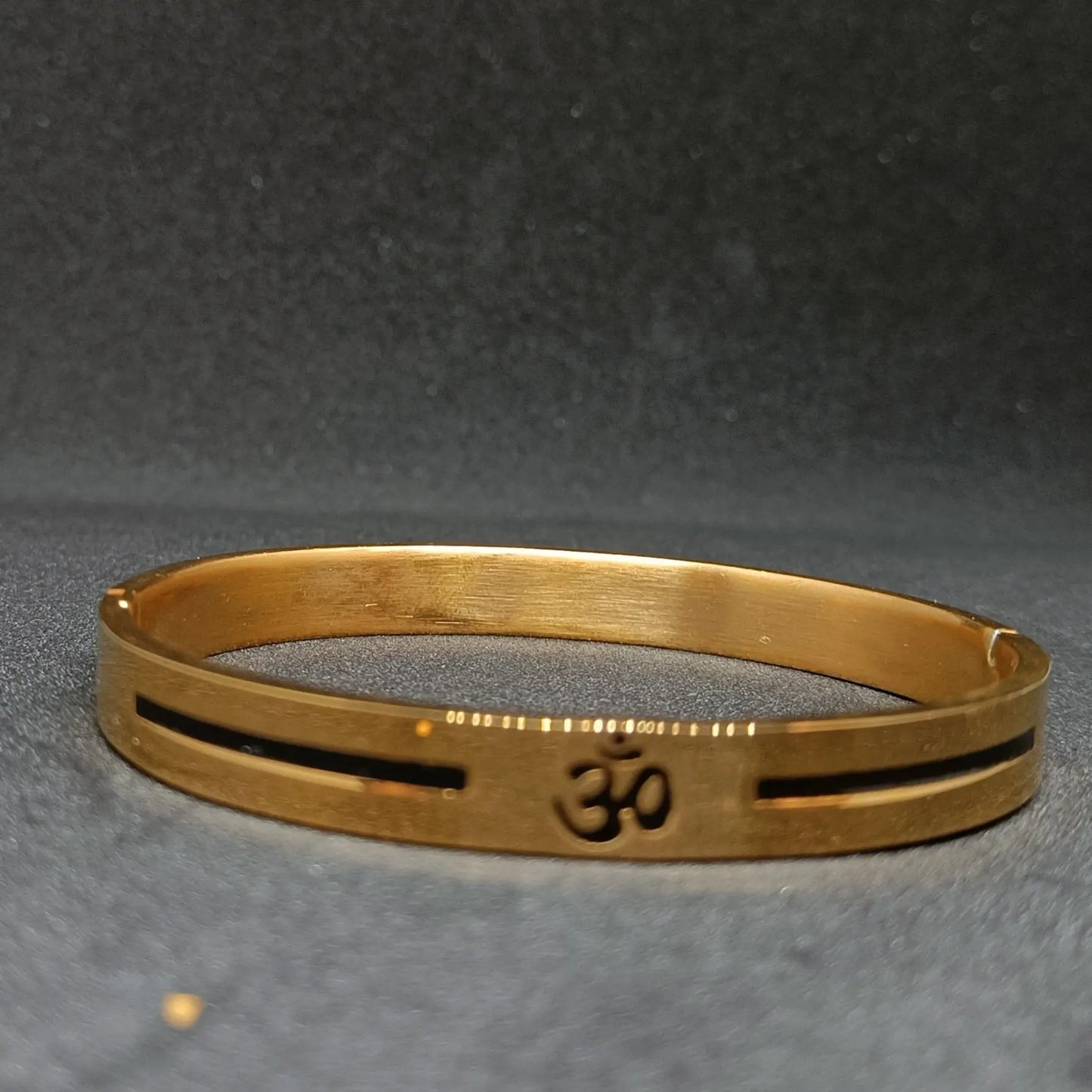 Jewelify Om Carving Premium Gold Bracelet For Men - Jewelify Shop