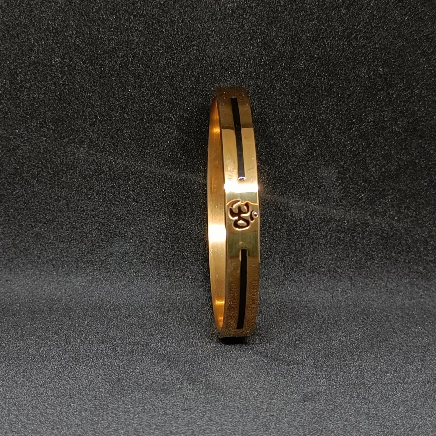 Jewelify Om Carving Premium Gold Bracelet For Men - Jewelify Shop