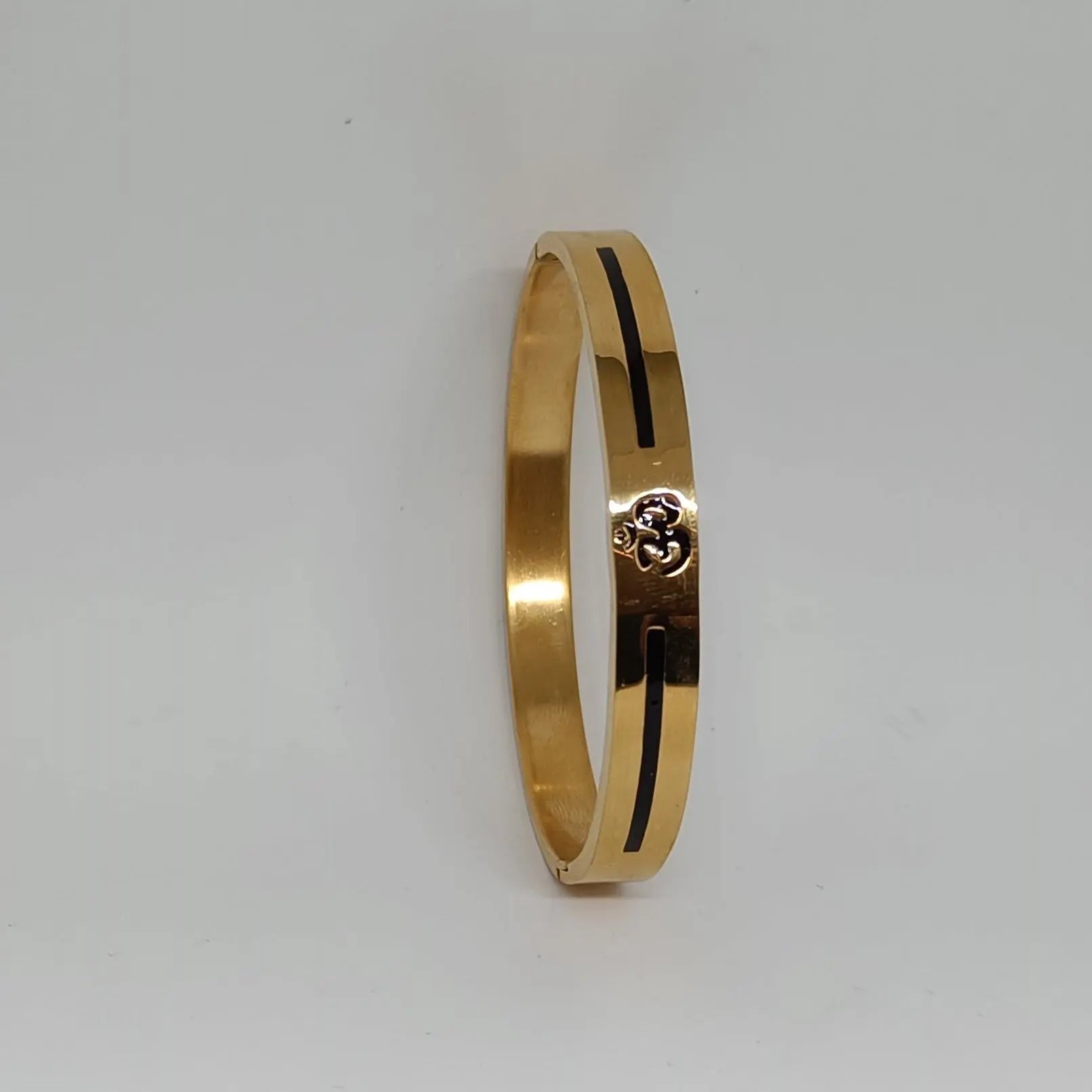 Jewelify Om Carving Premium Gold Bracelet For Men - Jewelify Shop