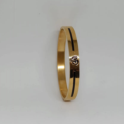 Jewelify Om Carving Premium Gold Bracelet For Men - Jewelify Shop