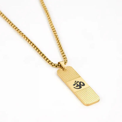 Jewelify Om Pendant Dotted Design Gold Chain For Men (24 Inch) - Jewelify Shop