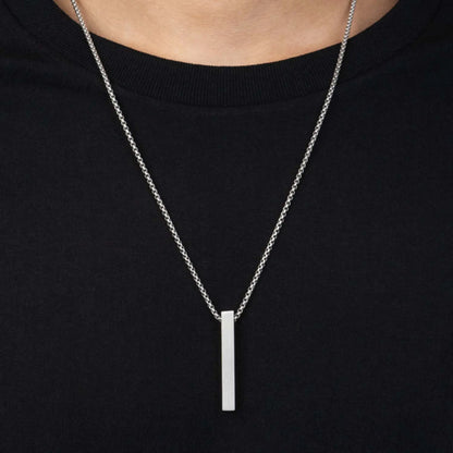 Jewelify Silver Bar Pendant Chain Necklace For Men - Jewelify Shop