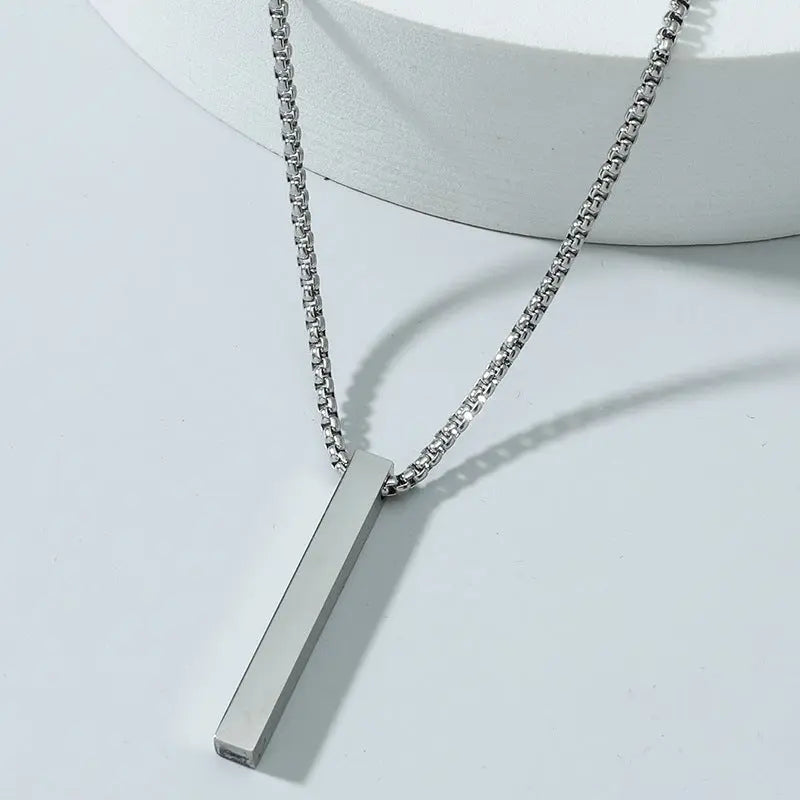 Jewelify Silver Bar Pendant Chain Necklace For Men - Jewelify Shop