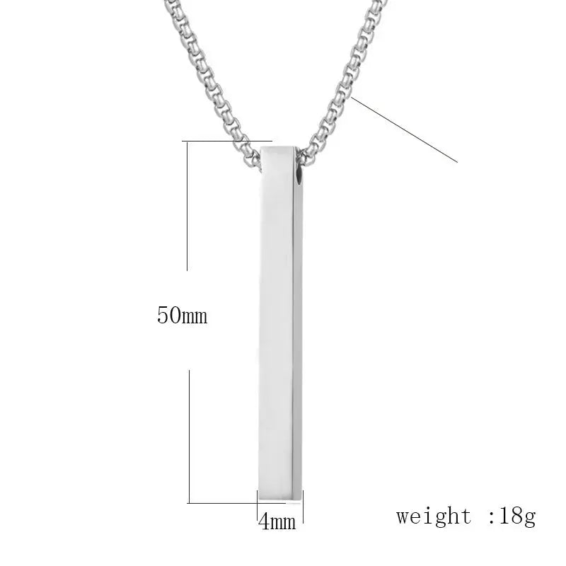 Jewelify Silver Bar Pendant Chain Necklace For Men - Jewelify Shop