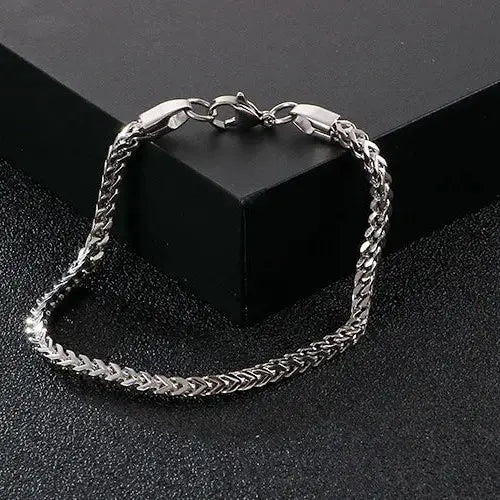 Jewelify Silver Titanium Steel Plating Chain Men's Bracelets (9.5 Inch) - Jewelify Shop