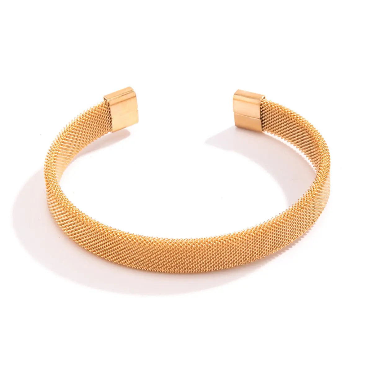 Jewelify Sleek Gold-Plated Mesh Cuff Bracelet For Men - Jewelify Shop