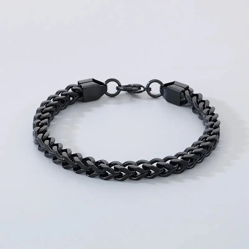 Jewelify Trendy & Stylish Black Stainless Steel Bracelet For Men (8.5 Inch) - Jewelify Shop